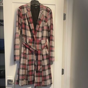 Torrid Red and Black Plaid Blazer Coat